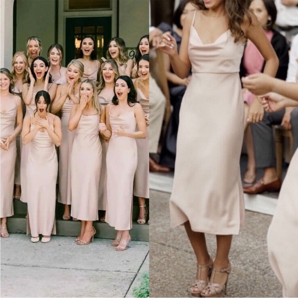 Sachin + Babi x BHLDN Anthro Cali Satin Midi Dress